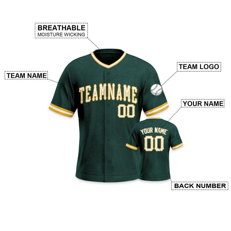 Custom Kelly Green Gold-White Authentic Baseball Jersey-1