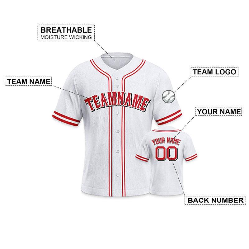 Custom White Red-White Authentic Baseball Jersey-2