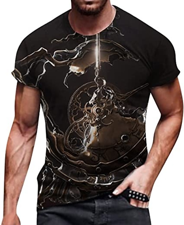 Graphic Letter Short Sleeve Tee with Back Print