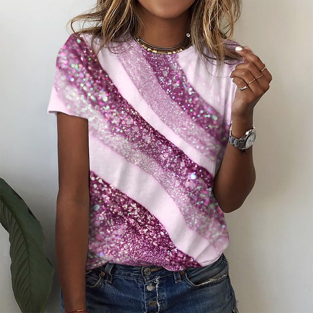 Basic Print Short Sleeve Tee