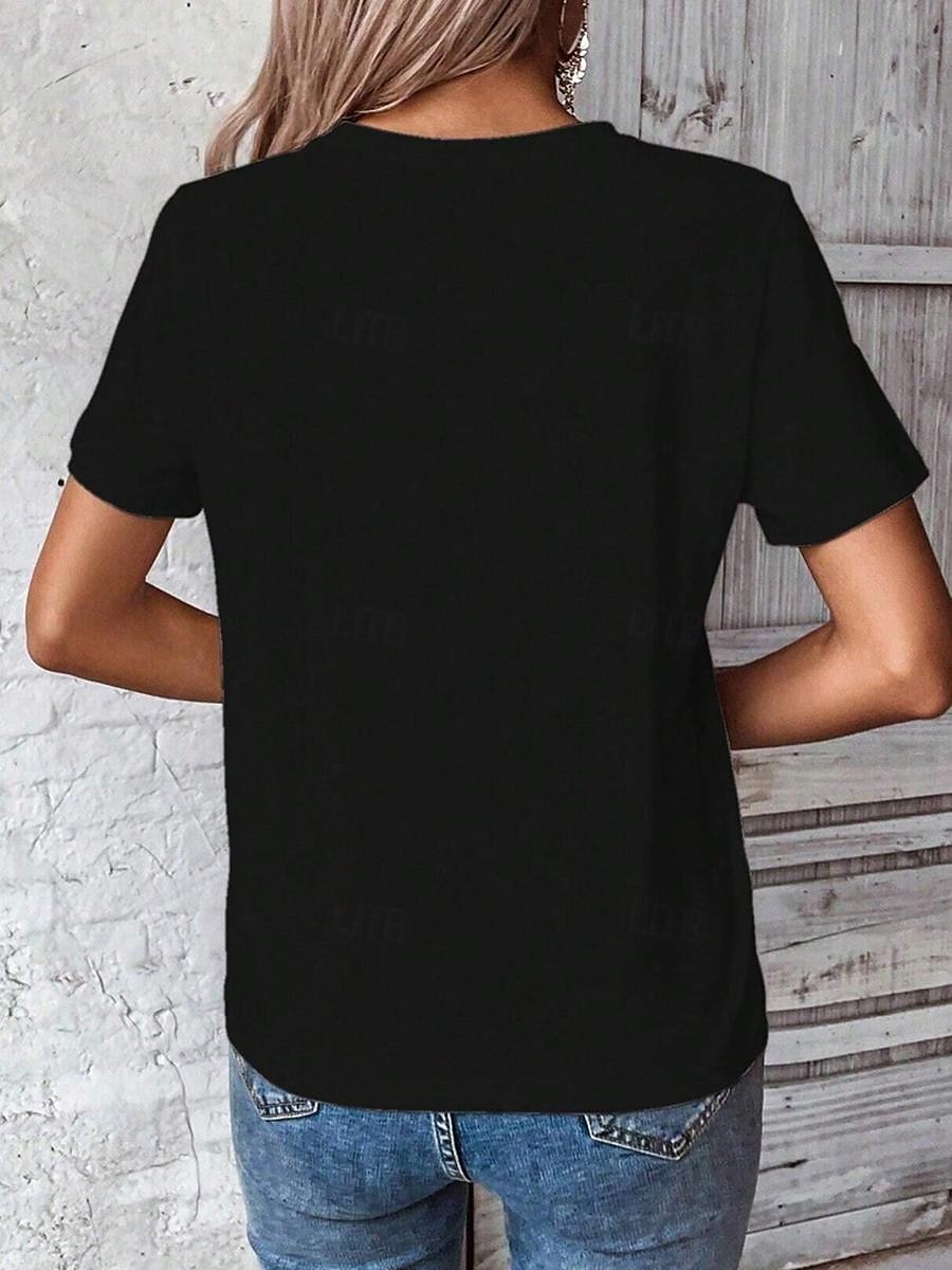 Print Short Sleeve Casual Tee