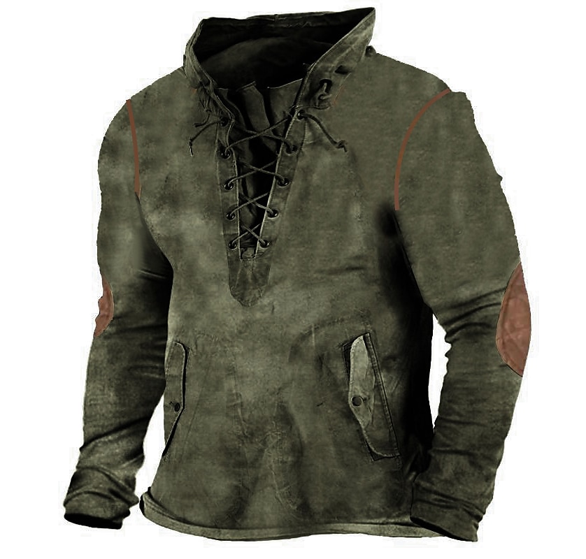 Tactical Lace-Up Pullover Sweatshirt