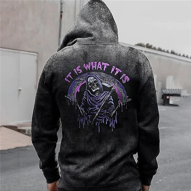 Skull Back Printed Hoodie