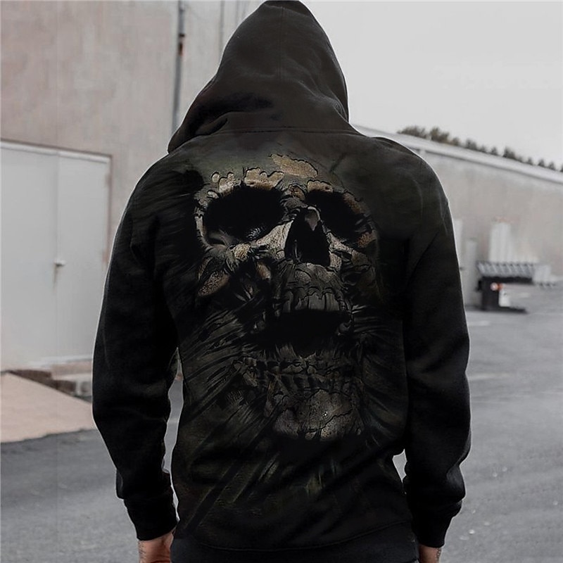 Skull Back Printed Hoodie